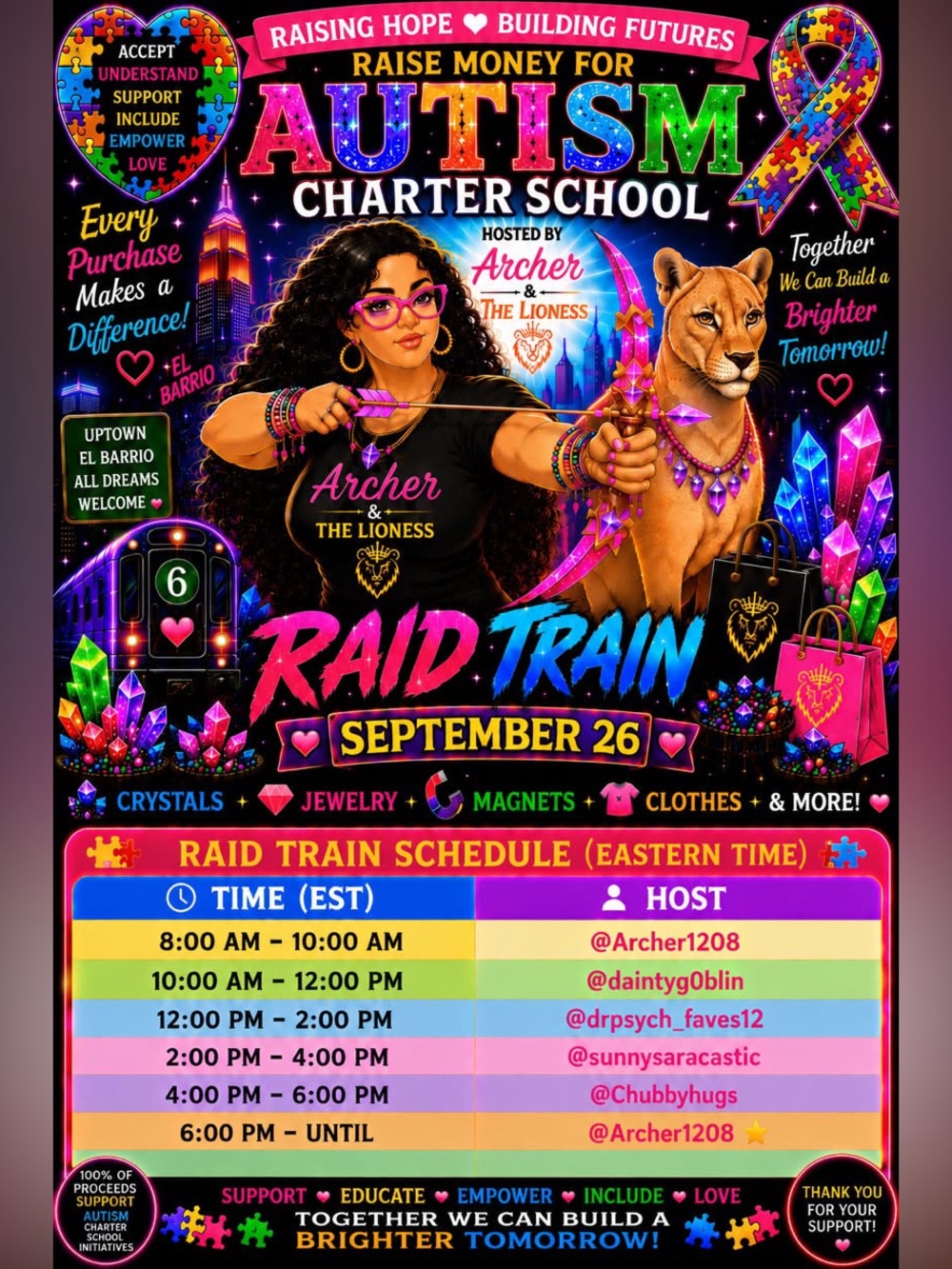 Unlisted Items - Autism Charity Raid Train Poster - Multicolor